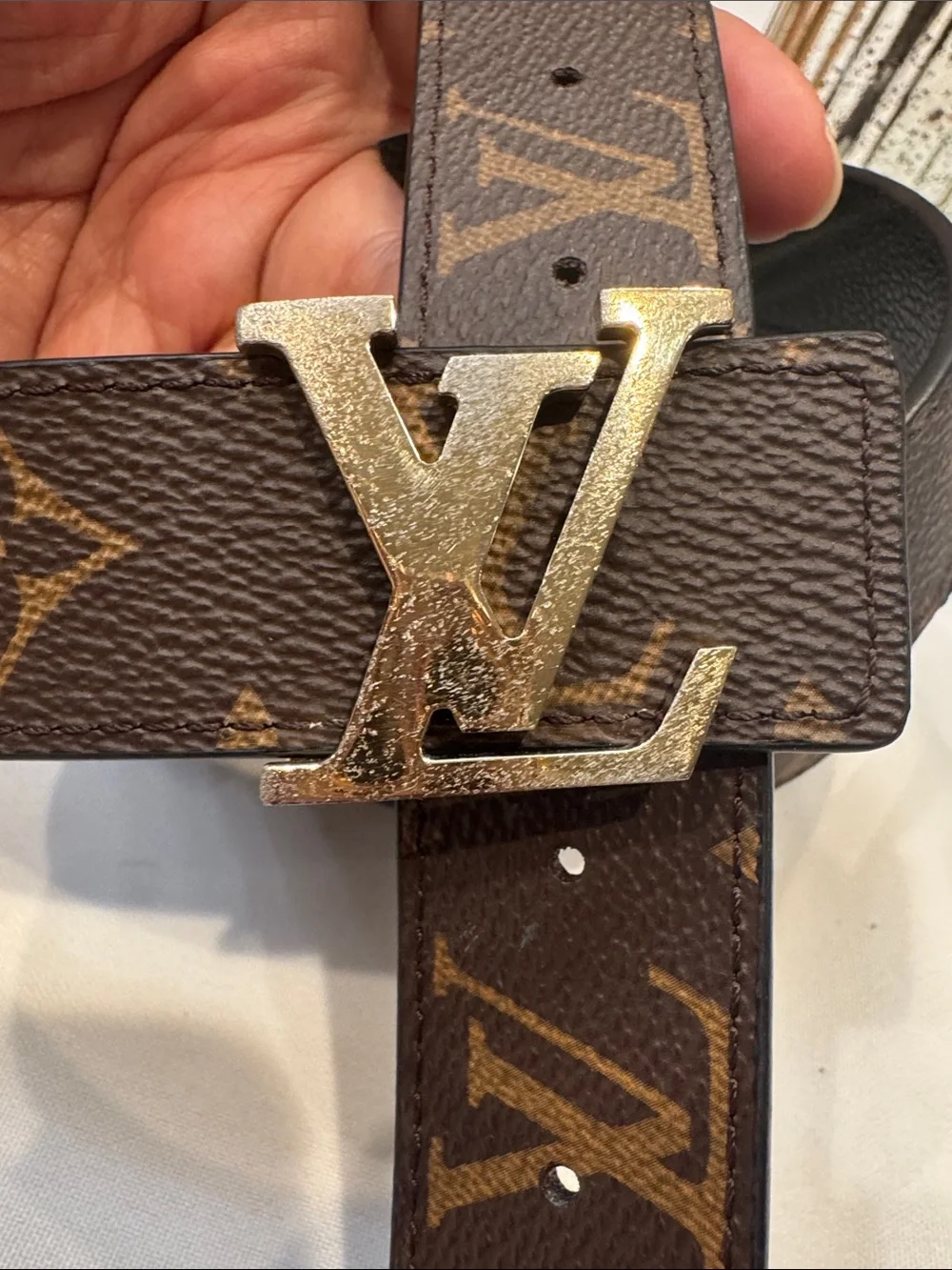 Louis Vuitton Brown Monogram LV Buckle Belt